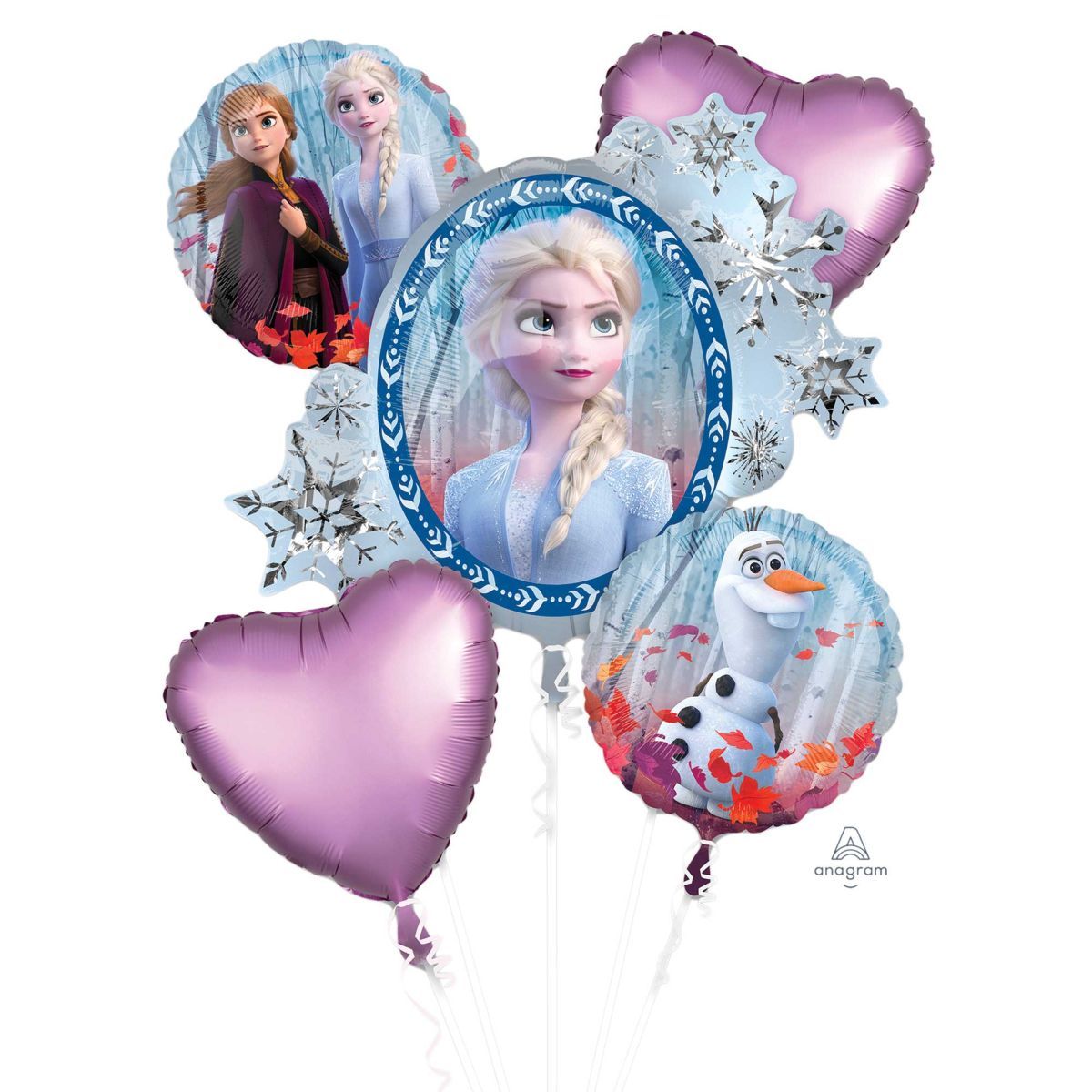 5 Piece Frozen 2 Foil Balloon Bouquet - Multicoloured