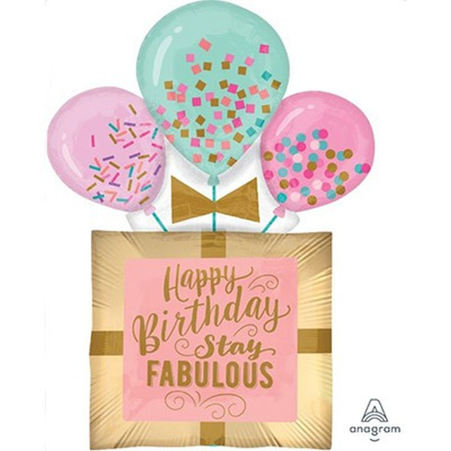SuperShape XL Happy Birthday Stay Fabulous Foil Balloon 58cm x 81cm