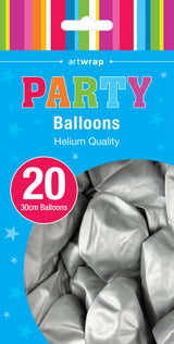 Metallic Silver Balloon - 20 Pack
