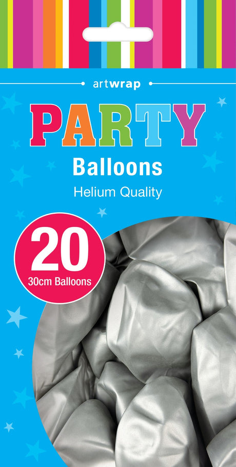 Metallic Silver Balloon - 20 Pack