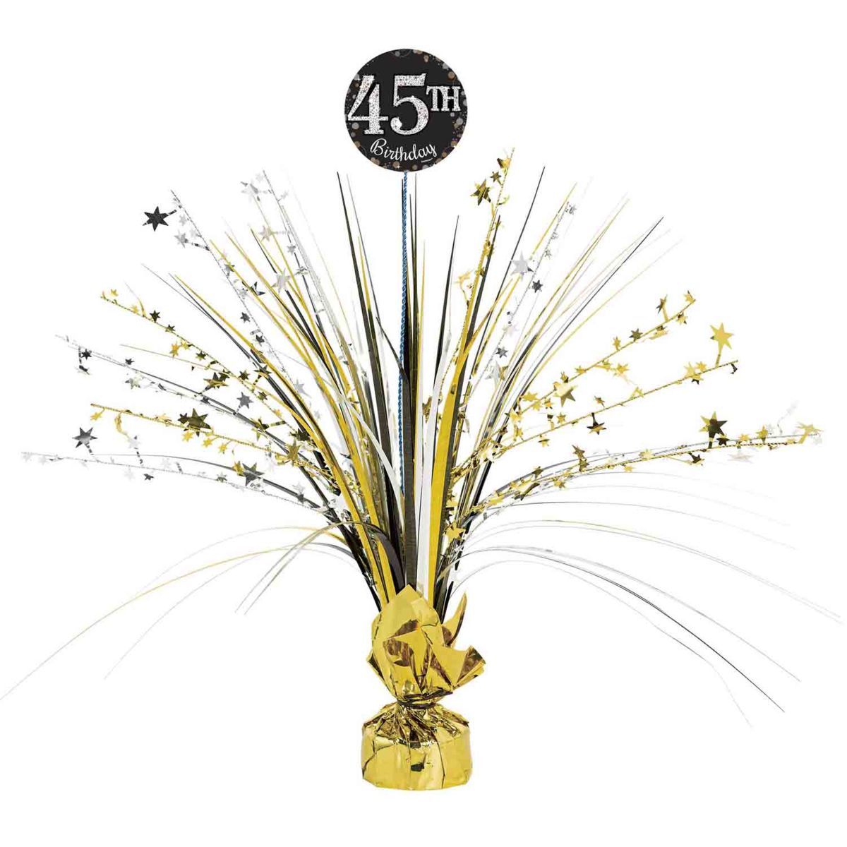 Sparkling Celebration Add Any Age Happy Birthday Foil Spray Centrepiece with 29 Stickers