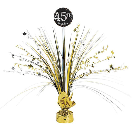 Sparkling Celebration Add Any Age Happy Birthday Foil Spray Centrepiece with 29 Stickers