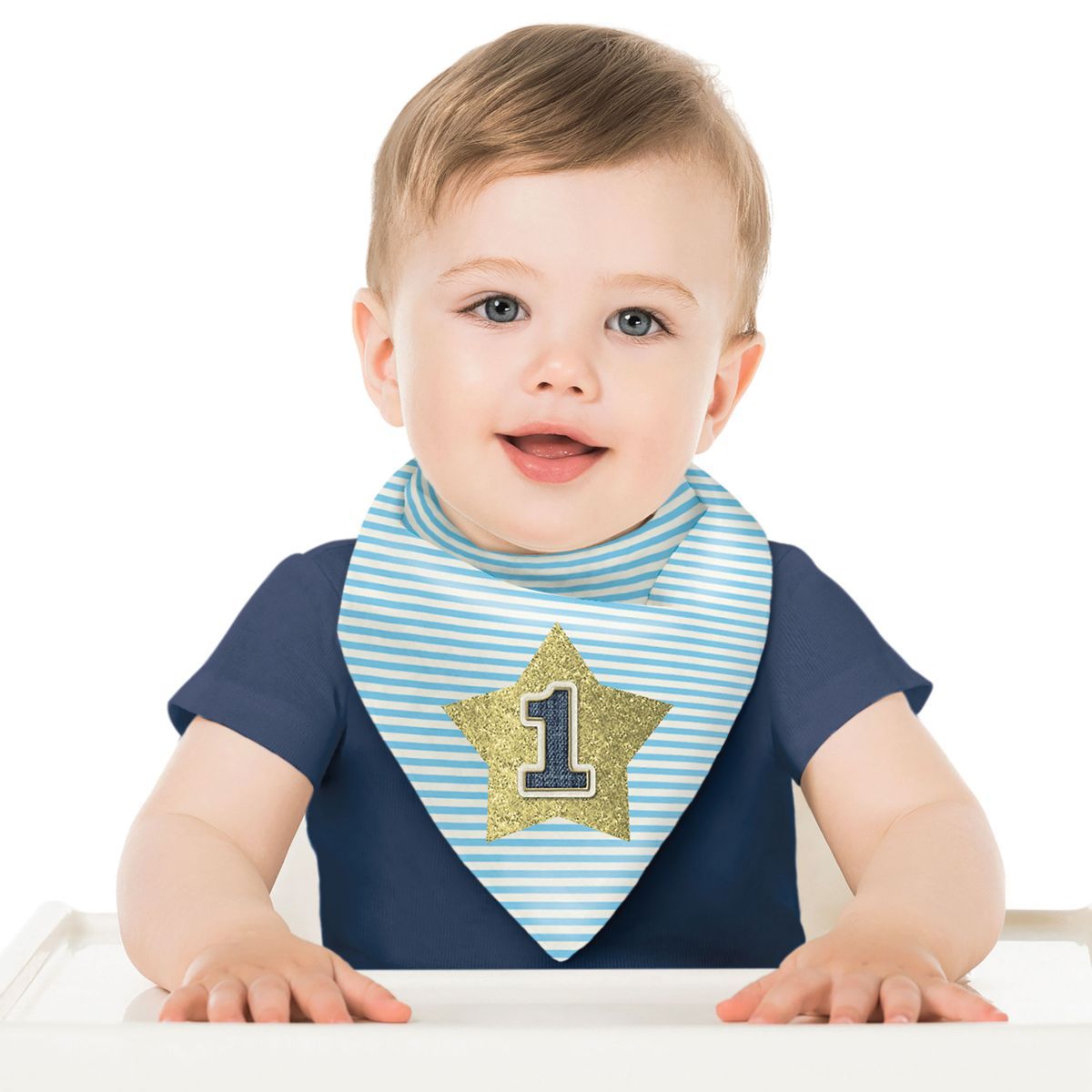 1st Birthday Boy Bib - Blue