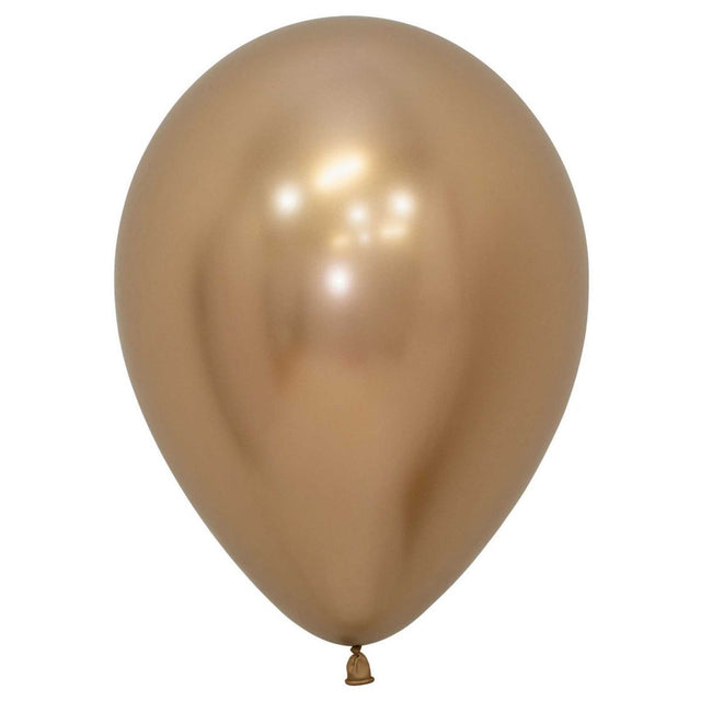 12 Pack 30cm Metallic Reflex Gold Latex Balloons