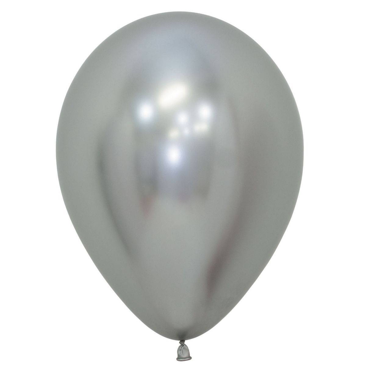 12 Pack 30cm Metallic Reflex Silver Latex Balloons