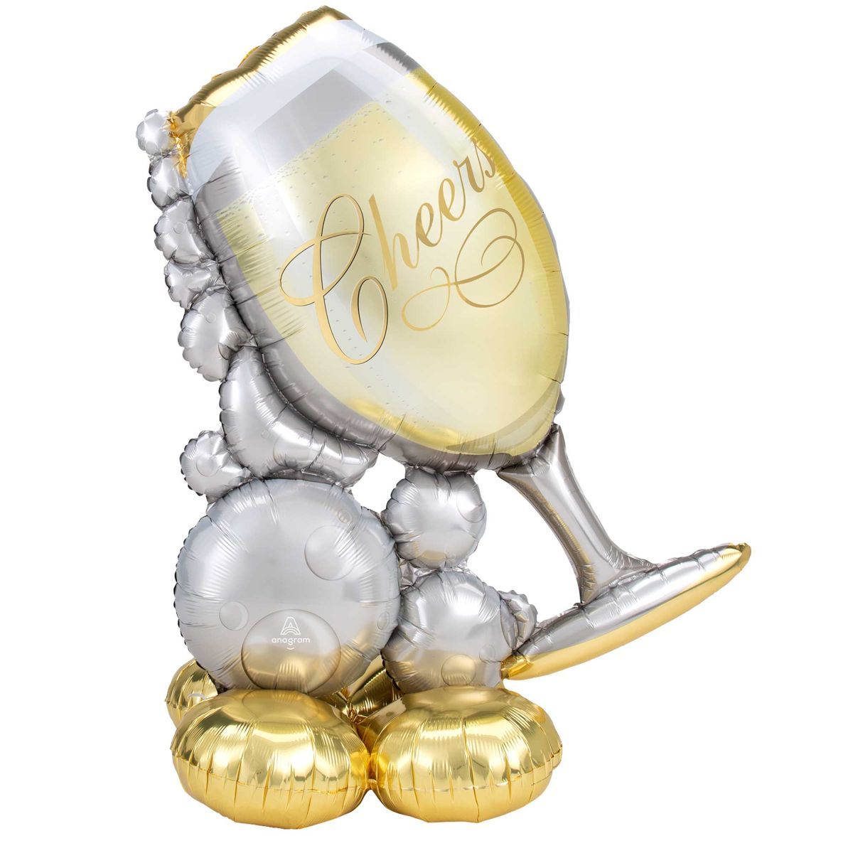 Giant AirLoonz Bubbly Wine Glass Cheers Foil Balloon 104cm x 129cm