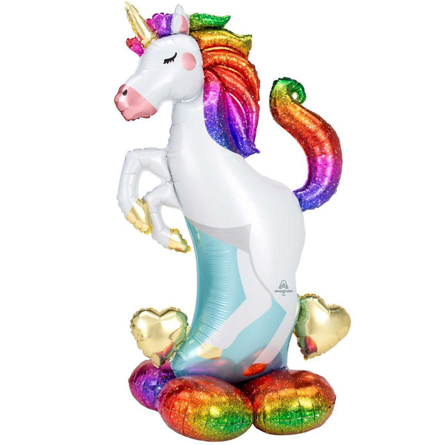 Giant AirLoonz Unicorn & Hearts Foil Balloon 83cm x 139cm