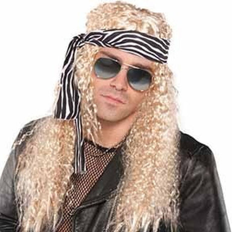 Rock Star Wig and Bandana Kit - Blonde