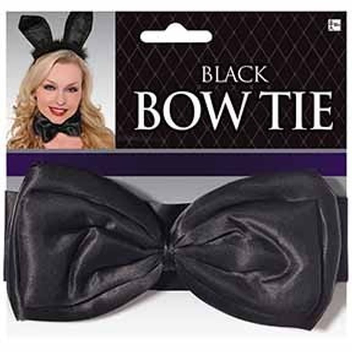 Black Satin Costume Bowtie - One Size