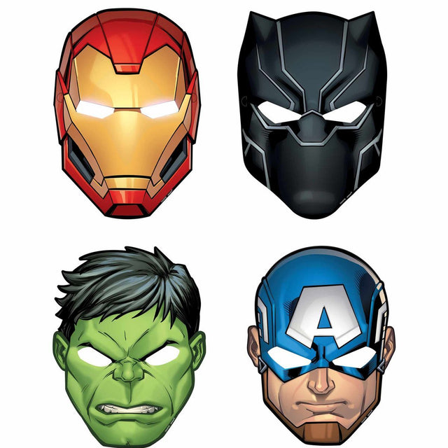 8 Pack Marvel Avengers Paper Face Masks - Multicoloured