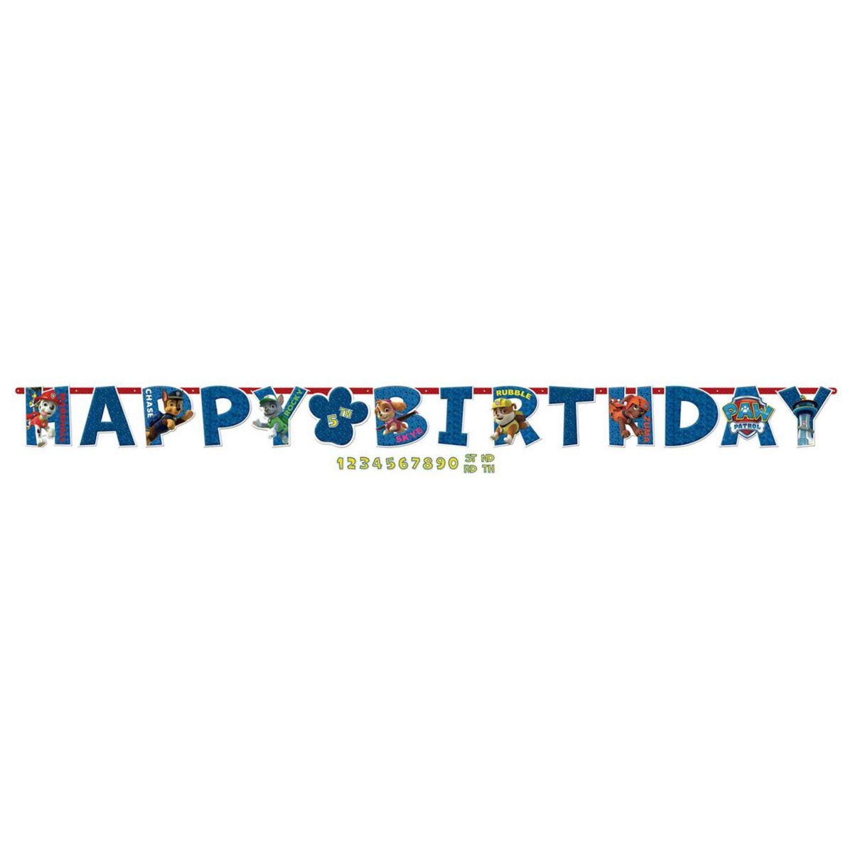 Paw Patrol Jumbo Add-An-Age Happy Birthday Letter Banner 3.2m