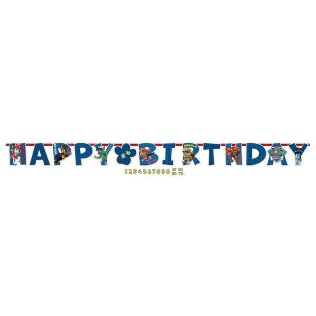 Paw Patrol Jumbo Add-An-Age Happy Birthday Letter Banner 3.2m