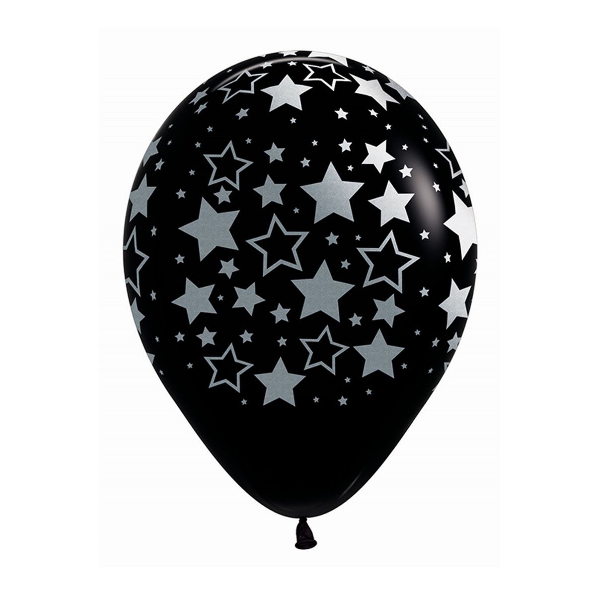 25 Pack 30cm METALink Bold Stars Latex Balloons - Fashion Black