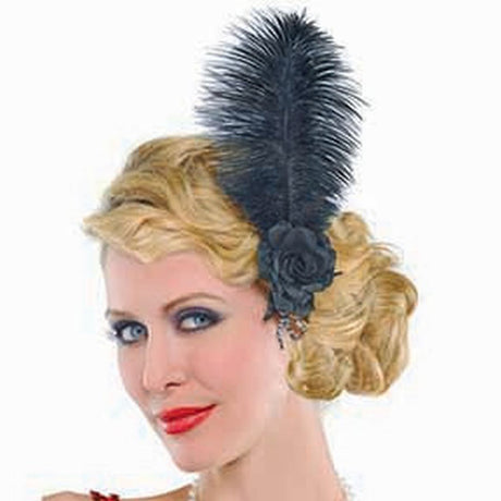 Feather Hair Clip Barrette - Black