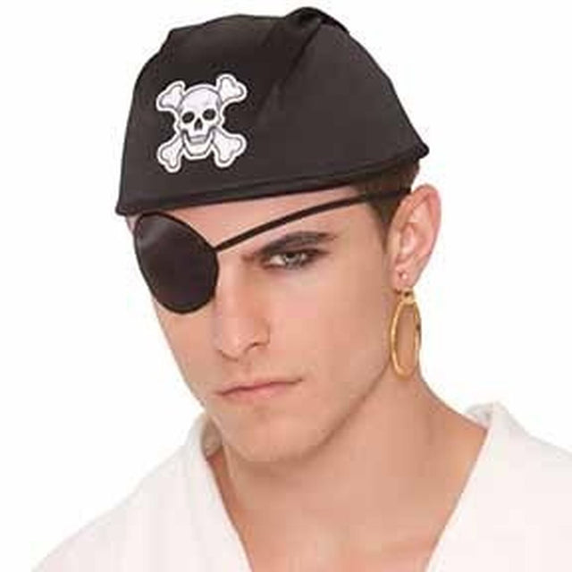 Pirate Earring and Eye Patch Set - Black