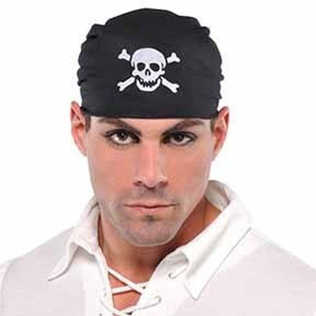 Skull and Crossbones Bandana - Black