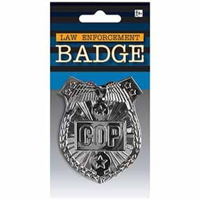 Plastic Toy Police Badge - Silver