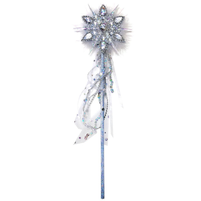 Snowflake Wand with Feather Trim - Multicoloured