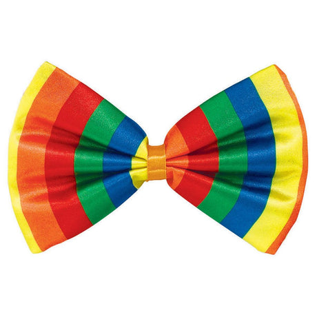 Rainbow Stripe Fabric Bow Tie - Multicoloured