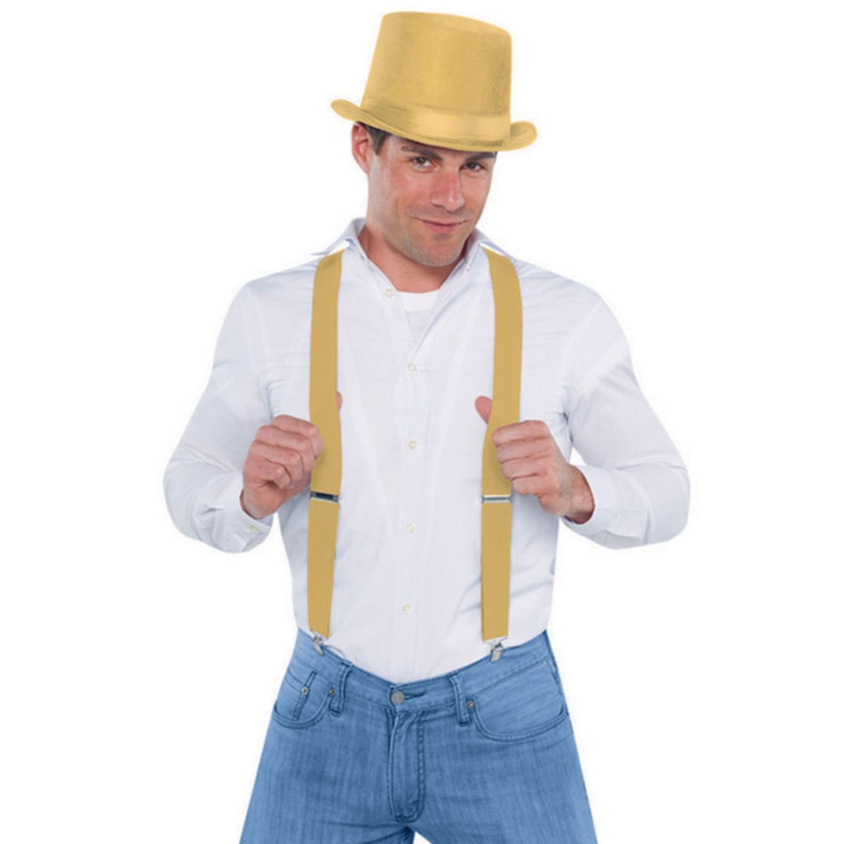 Adjustable Elastic Suspenders - Gold