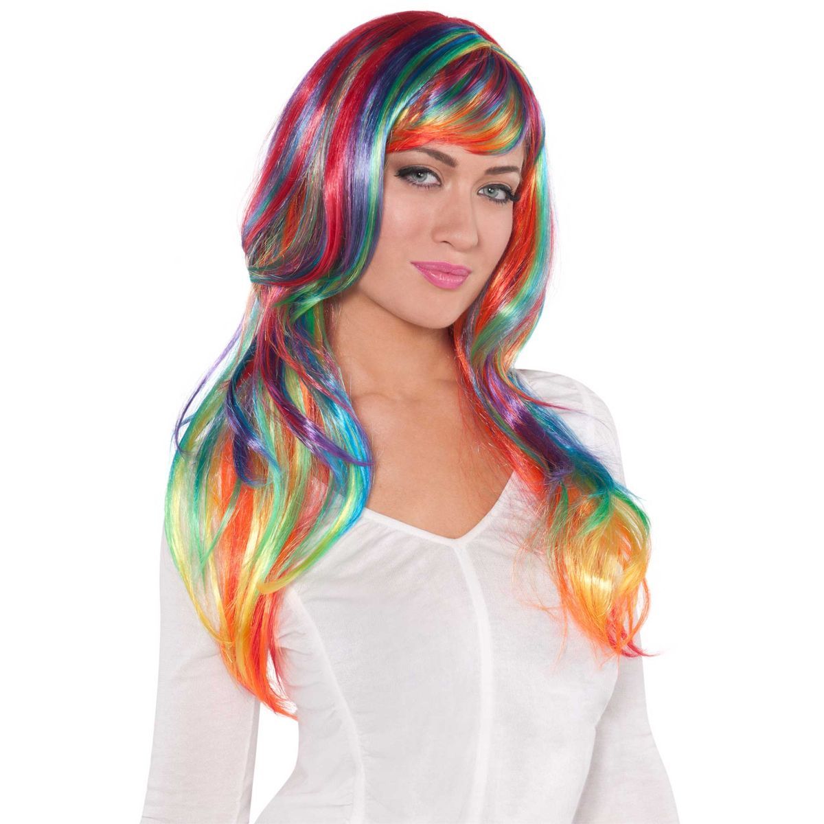 Glamorous Rainbow Wig - One Size