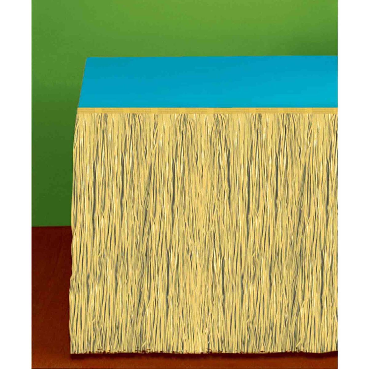 Hawaiian Luau Faux Grass Table Skirt - Natural