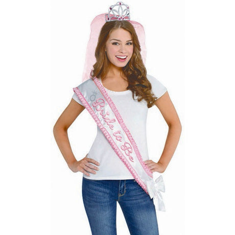 Bride To Be Fabric Satin Sash - Pink