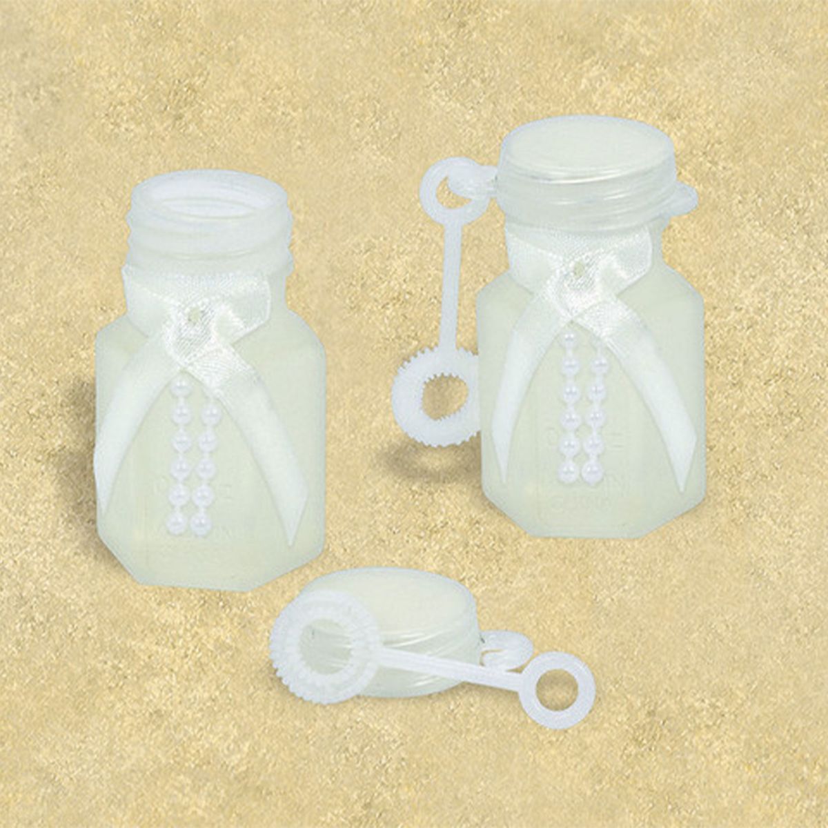 24 Pack Wedding Bubble Favor Tubes - White and Clear