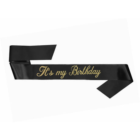 Sash It's My Birthday Black