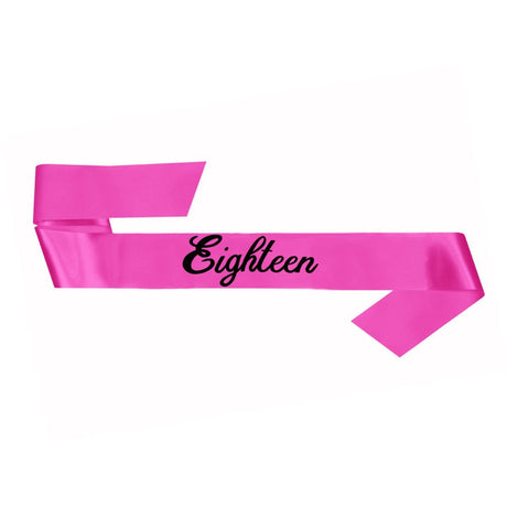 Sash 18th Birthday Pink