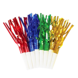 Rainbow Streamer Party Horns - Pk 8