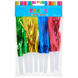 Rainbow Streamer Party Horns - Pk 8