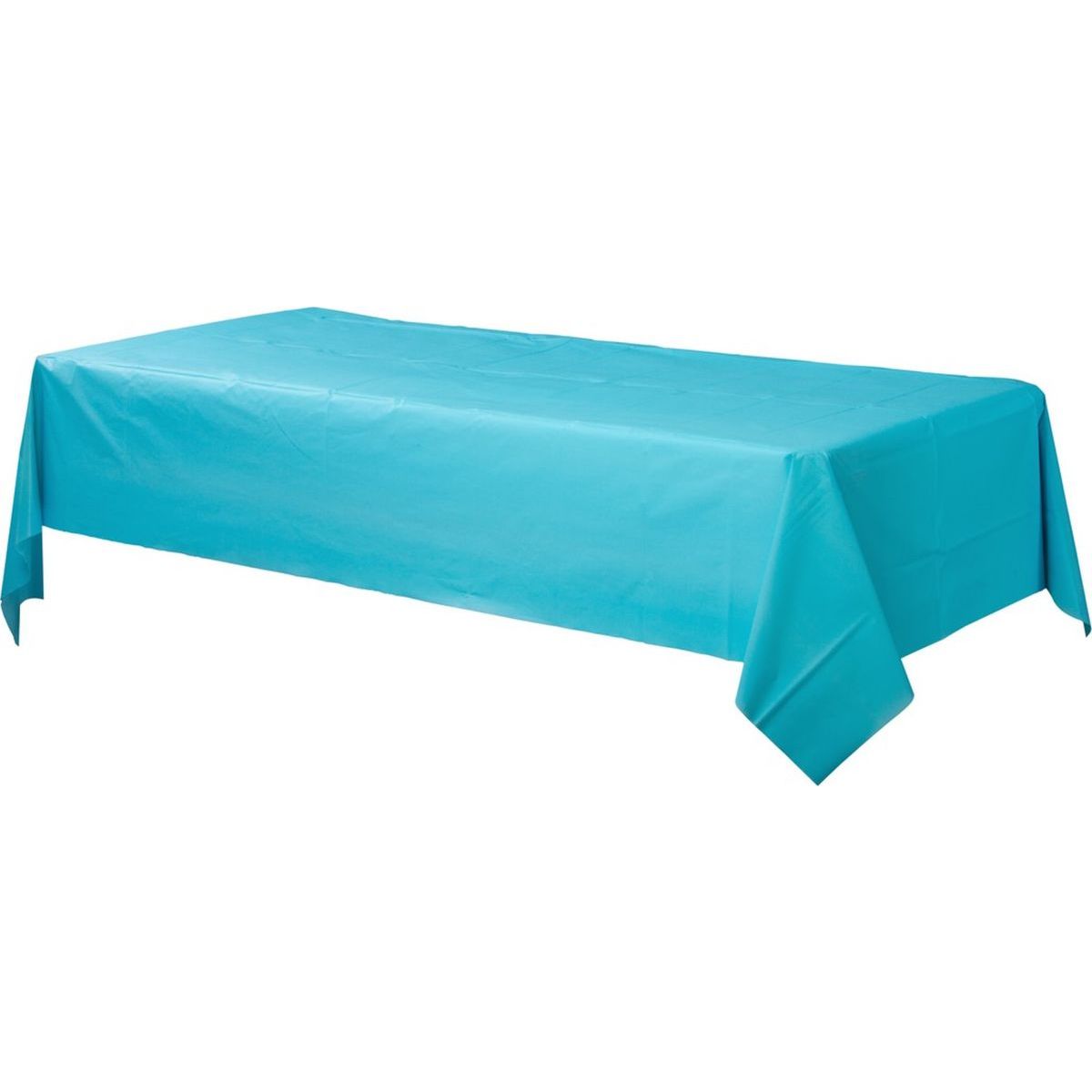 Rectangular Plastic Tablecover 137cm x 274cm - Caribbean Blue