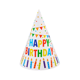 Happy Birthday Paper Party Hats - Pk 8