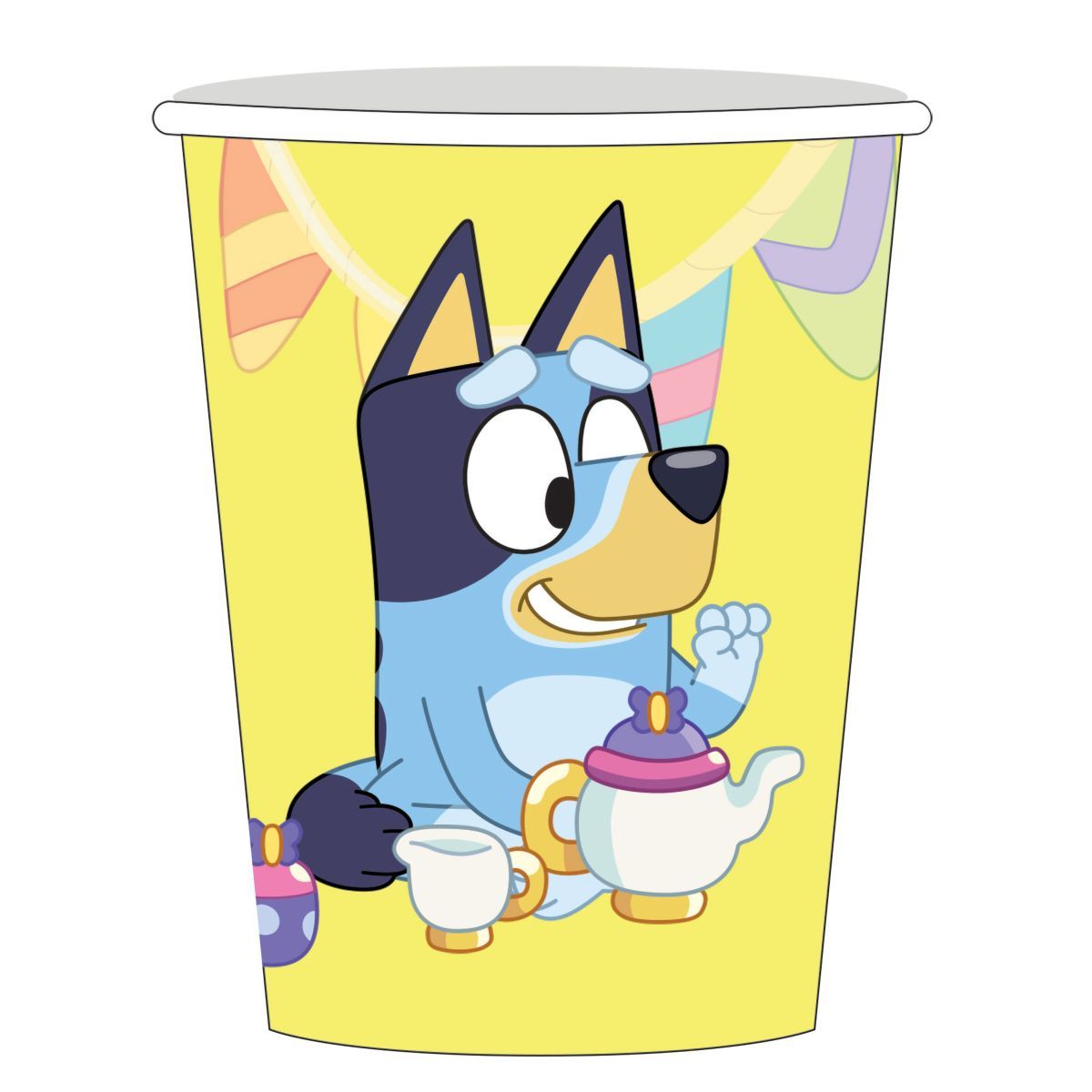 8 Pack Bluey Paper Cups 266ml - Multicoloured