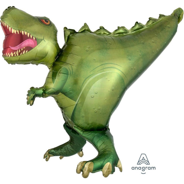 91cm x 76cm T-Rex Dinosaur UltraShape 3D Foil Balloon - Multicoloured