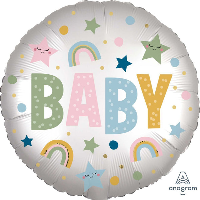 45cm Baby Satin Foil Helium Balloon - Multicoloured