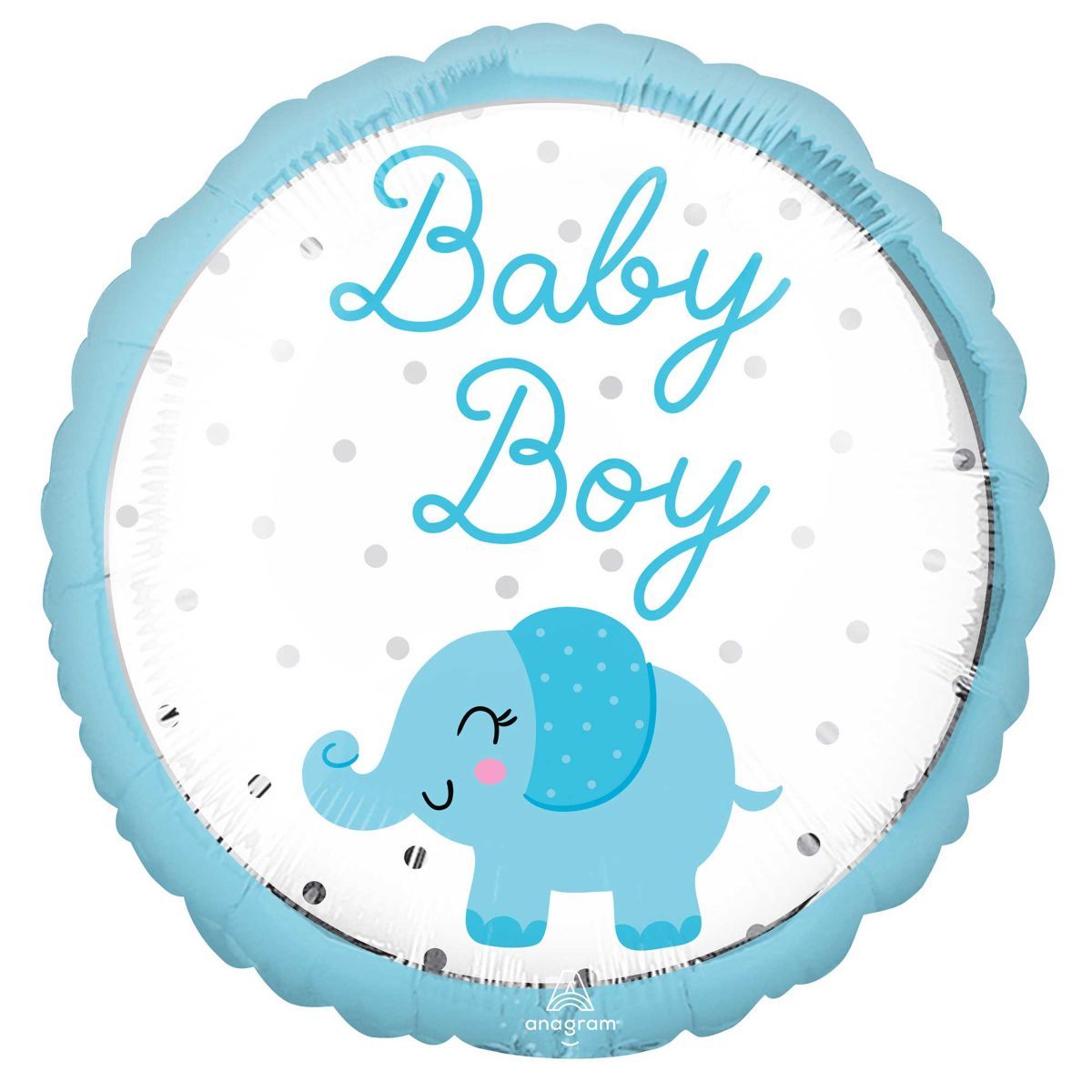45cm Baby Boy Elephant Foil Balloon