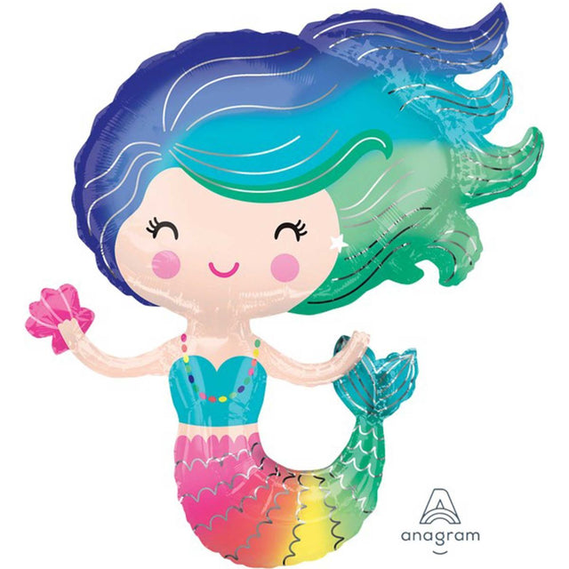 SuperShape XL Colourful Mermaid Foil Balloon 73cm x 76cm