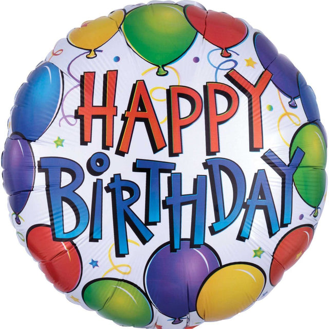45cm Happy Birthday Foil Balloon - Multicoloured