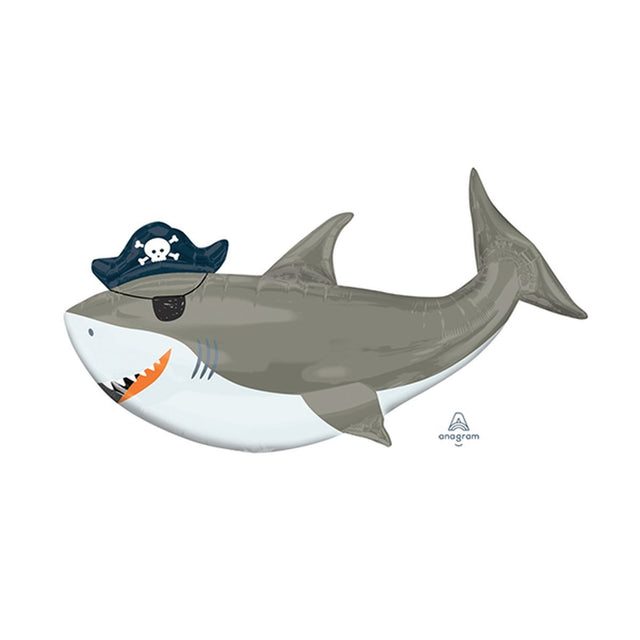 SuperShape XL Ahoy Birthday Shark Foil Balloon 104cm x 58cm