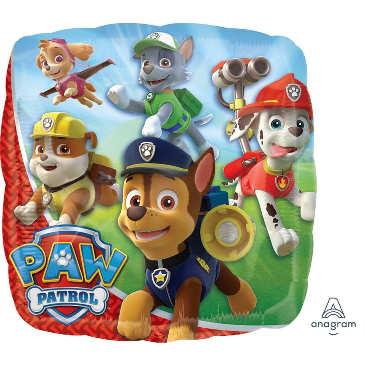 45cm Paw Patrol Characters Helium Square Foil Balloon
