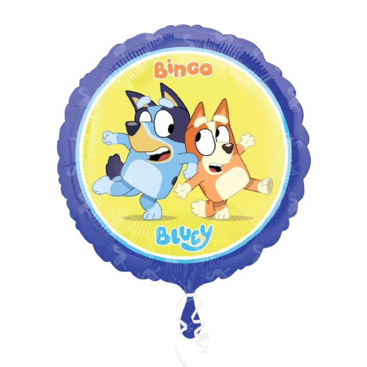 45cm Bluey and Bingo Round Foil Balloon - Yellow