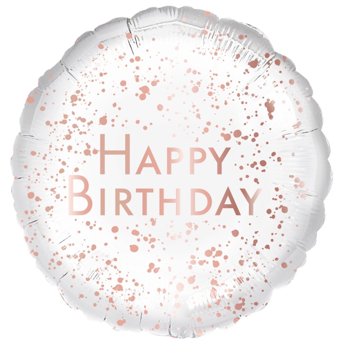 45cm Happy Birthday Round Foil Balloon - Rose Gold