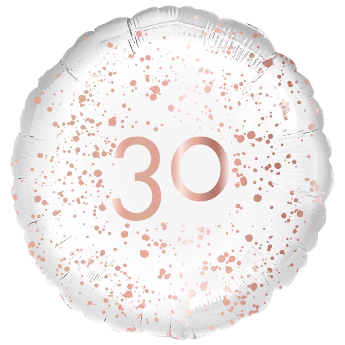 45cm Rose Gold Number 30 Foil Balloon