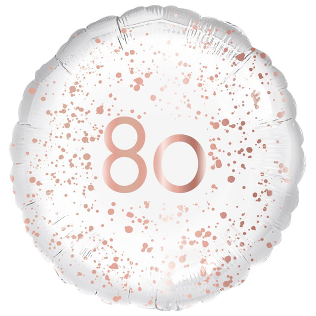 45cm Rose Gold Foil Balloon - Number 80