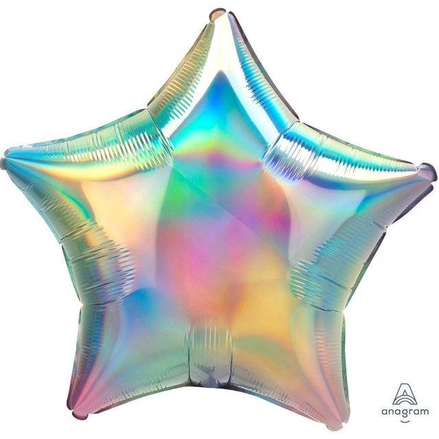 45cm Holographic Iridescent Pastel Star Foil Balloon