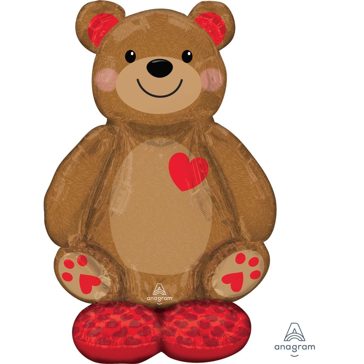 AirLoonz Big Cuddly Teddy Bear Foil Balloon with Base