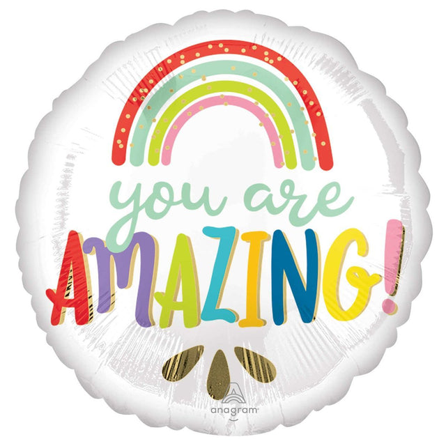45cm You Are Amazing Rainbow Foil Balloon