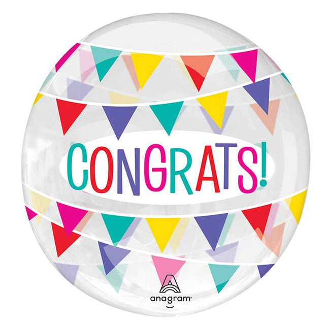 40cm Orbz Foil Congrats Balloon - Multicoloured